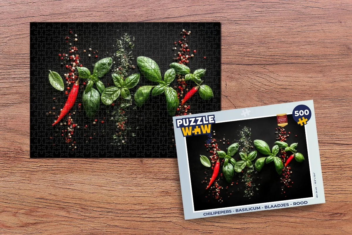 PuzzleWow Chilipepers & Blaadjes Legpuzzel 500 Stuks