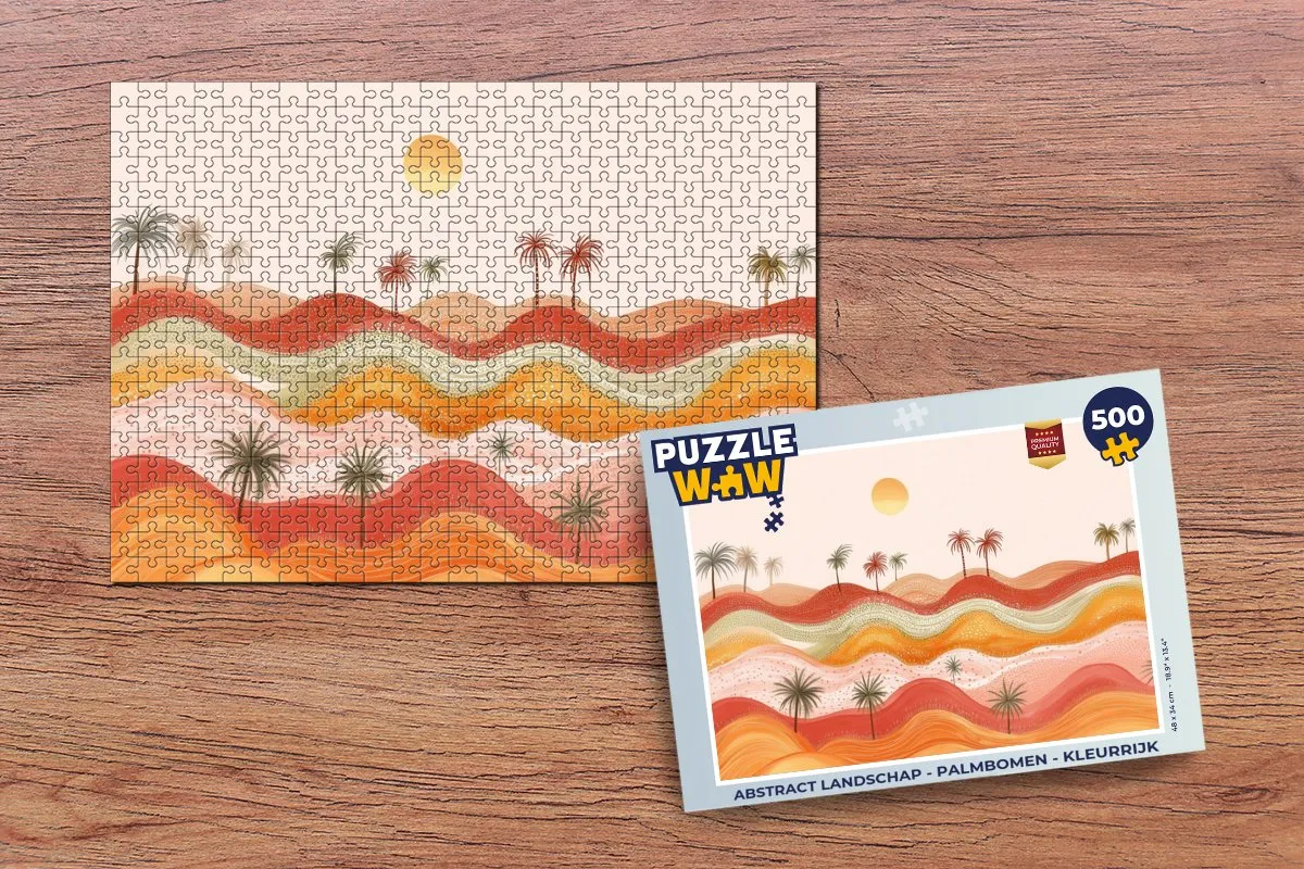 PuzzleWow Abstract Landschap Legpuzzel 500 Stuks - Kleurrijk
