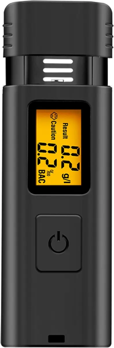 Alcoholtester, LCD-scherm, zwart