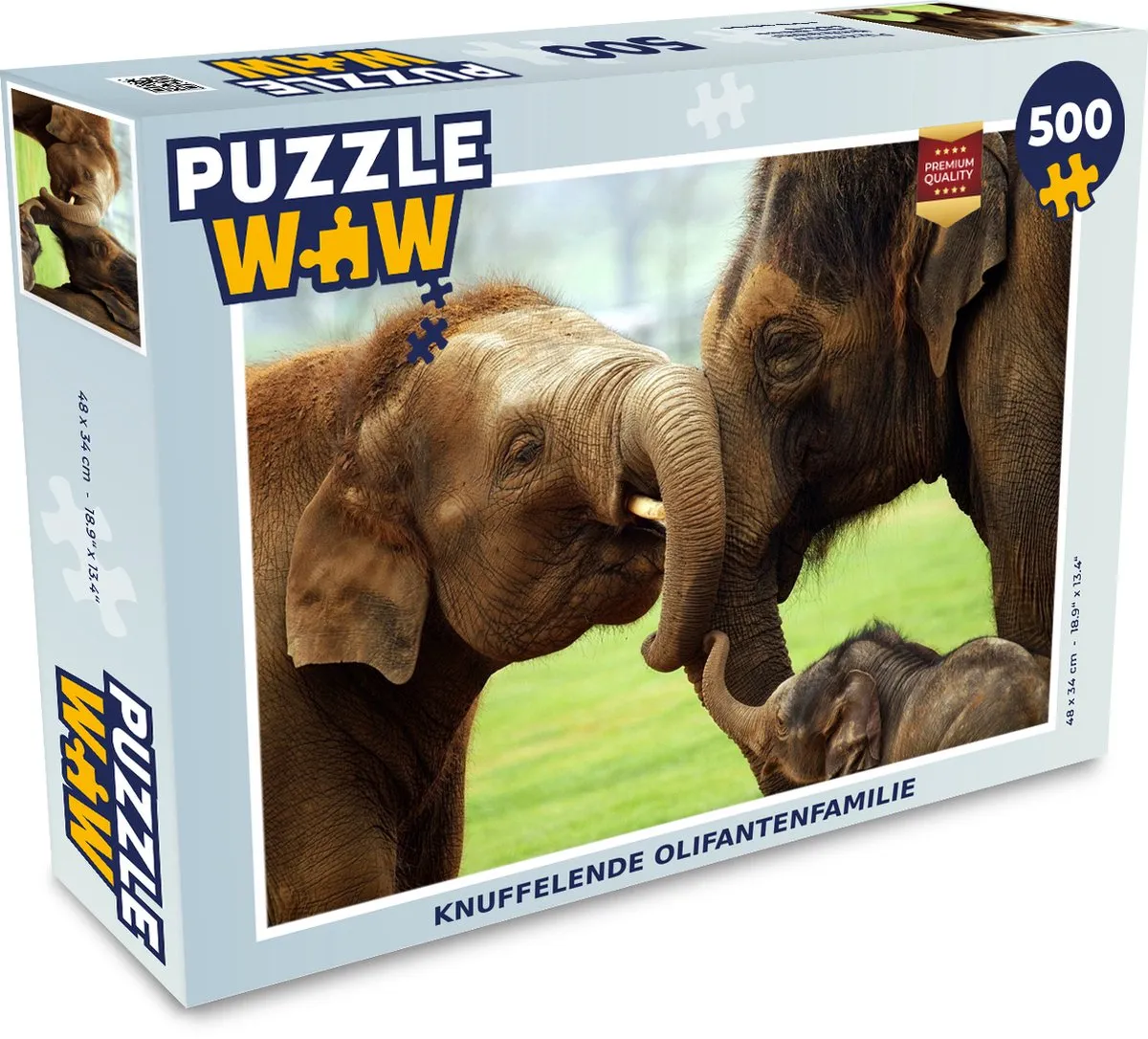 PuzzleWow Olifanten Legpuzzel 500 Stuks