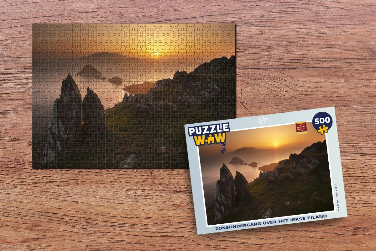 PuzzleWow Legpuzzel Zonsondergang Ierland 500 Stuks