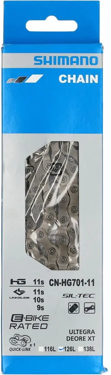 Shimano HG-701 Ketting 11 Speed - 126 Schakels - Grijs