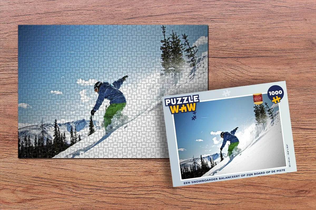PuzzleWow Legpuzzel Snowboarder 1000 Stuks - Multicolor