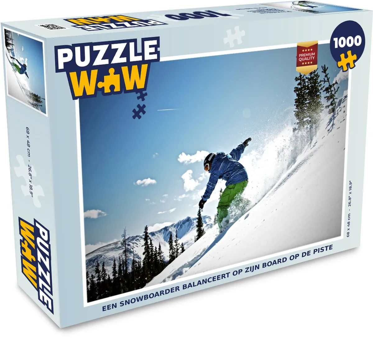 PuzzleWow Legpuzzel Snowboarder 1000 Stuks - Multicolor