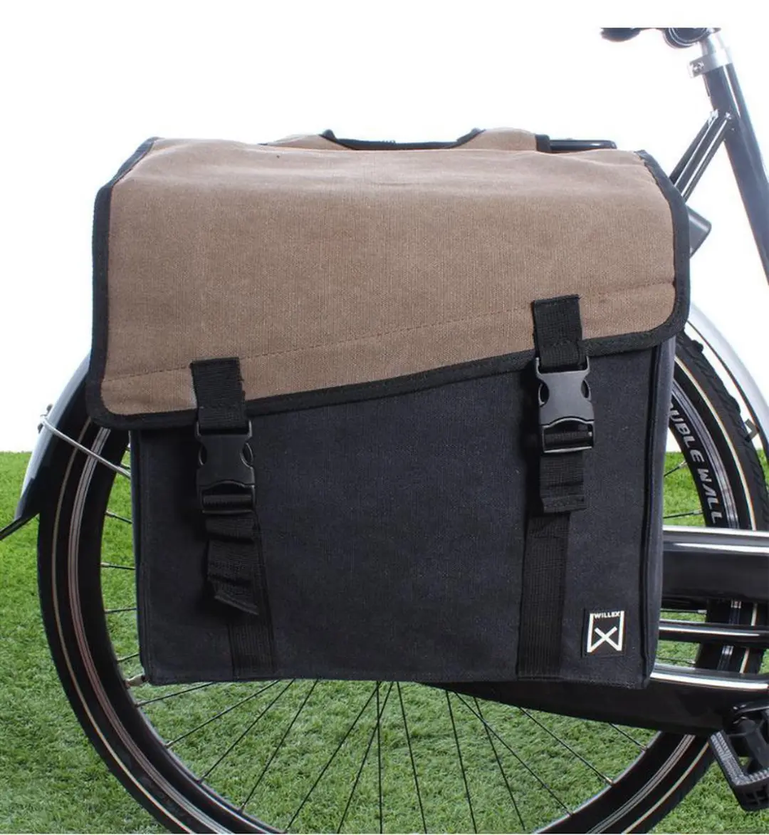 Willex Dubbele Canvas Tas 101 - 38L - Bruin/Zwart - afbeelding 2 van 3