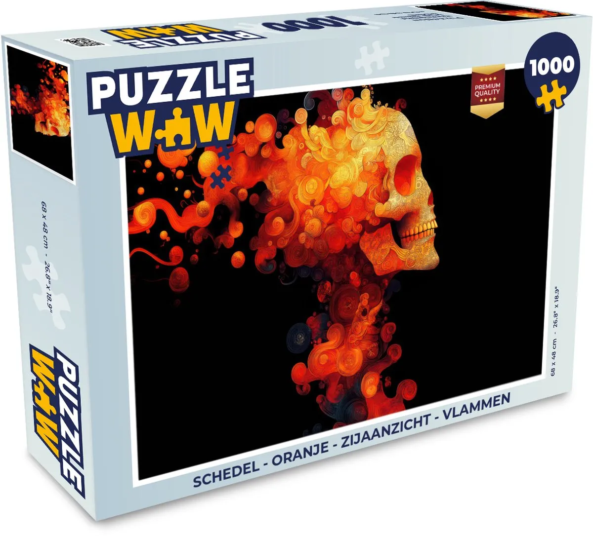PuzzleWow Schedel Vlammen Legpuzzel 1000 Stuks