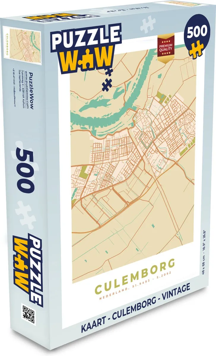 PuzzleWow Culemborg Vintage Legpuzzel 500 Stuks - Multicolor