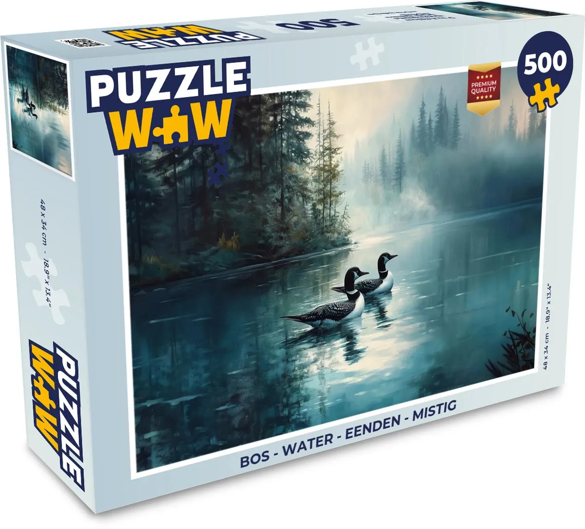 PuzzleWow Bos Water Eenden Legpuzzel 500 Stuks