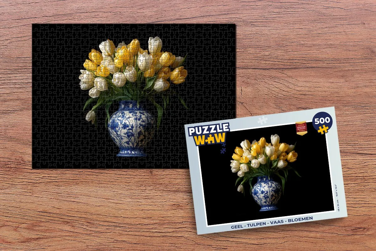 PuzzleWow Legpuzzel 500 Stuks - Tulpen Geel