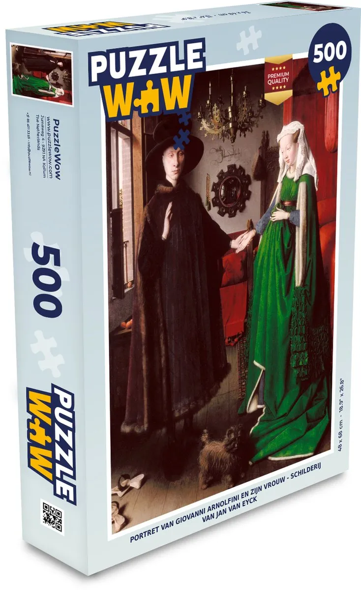 PuzzleWow Legpuzzel Portret van Giovanni Arnolfini - 500 Stuks - Multicolor