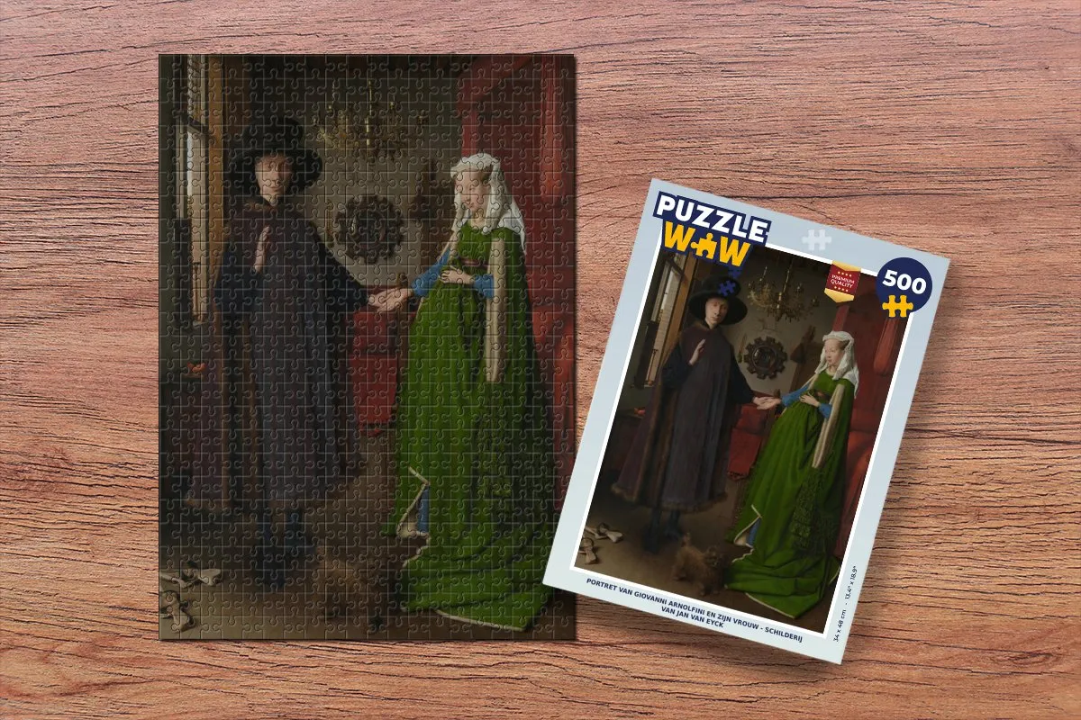 PuzzleWow Legpuzzel Portret van Giovanni Arnolfini - 500 Stuks - Multicolor