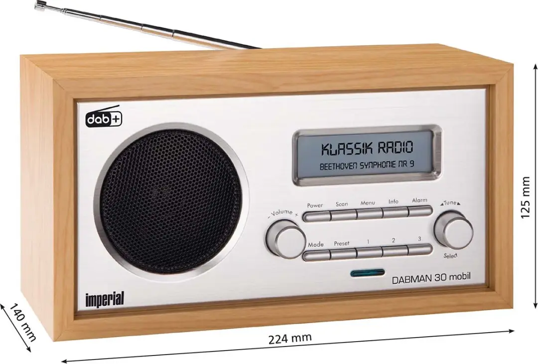 Imperial Dabman 30 DAB+/FM Radio - Bluetooth Powerbank - Hout - afbeelding 3 van 6
