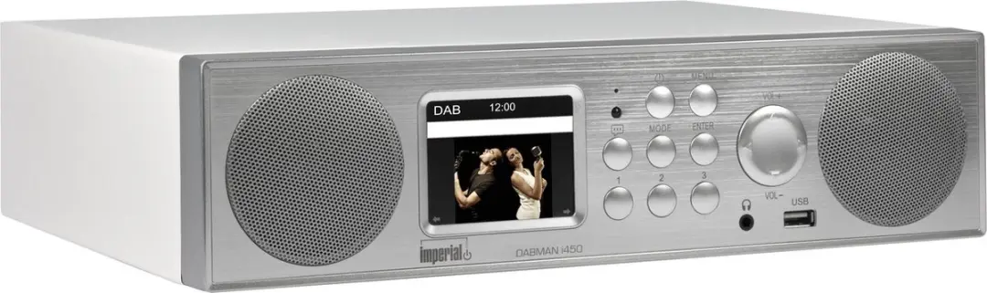 Nedis DABMAN i450 Hybride Stereo Radio DAB+ / FM / Internet /Bluetooth Wit-Zilve