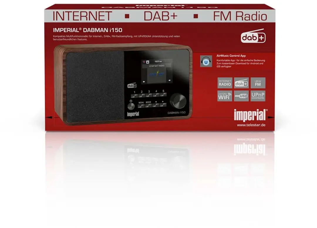 Imperial DABMAN i150 Internetradio - DAB+/FM - 20W - Bruin - afbeelding 5 van 6