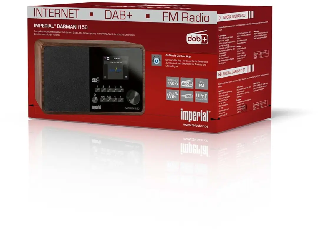 Imperial DABMAN i150 Internetradio - DAB+/FM - 20W - Bruin - afbeelding 6 van 6