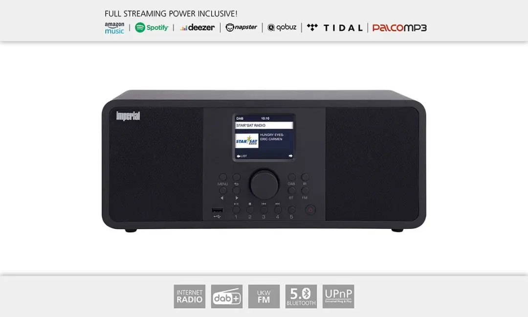 Nedis DABMAN i205 Hybride Stereo Radio voor Internet / DAB+ / FM Zwart