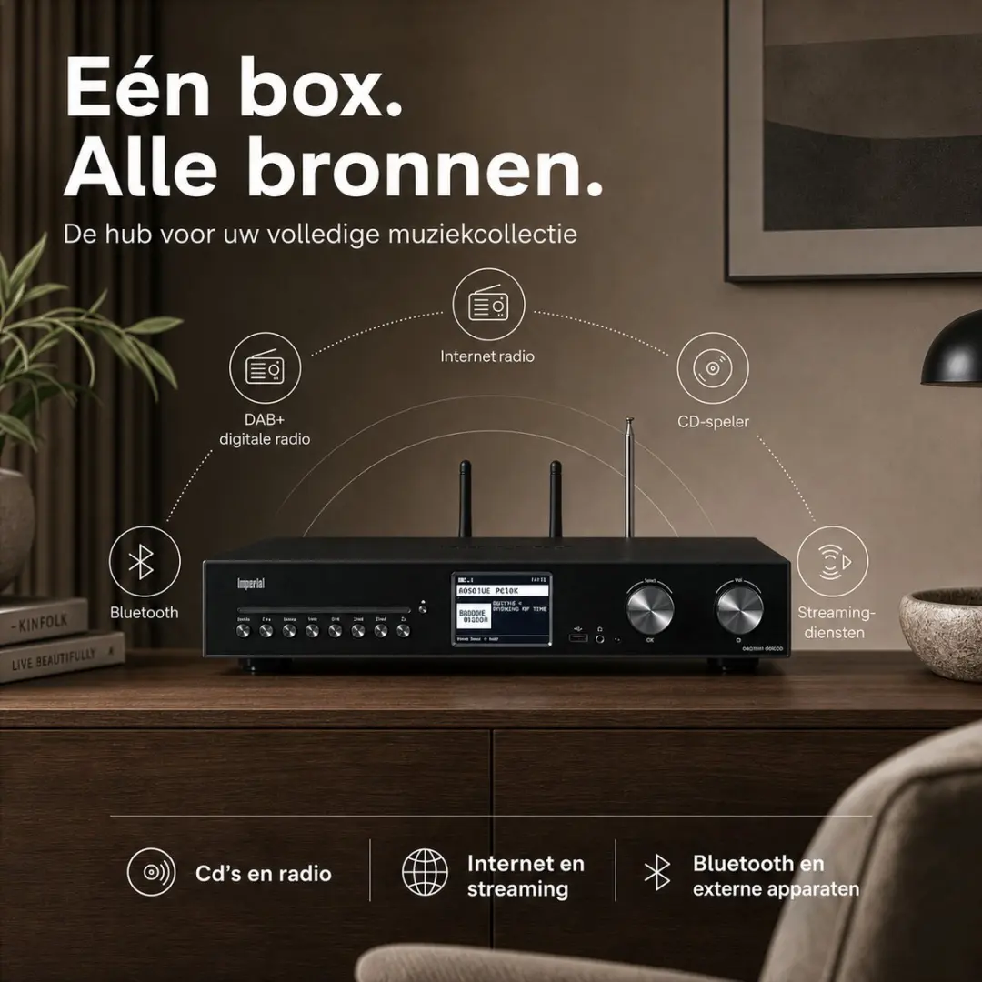 Imperial DABMAN i560 Alles-in-één HiFi-systeem - CD/DAB+/FM/Internetradio - Zwart - afbeelding 6 van 6