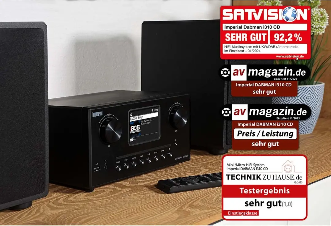 Imperial DABMAN i310 CD Hybride Hifi Systeem - 40W - Zwart - afbeelding 5 van 6