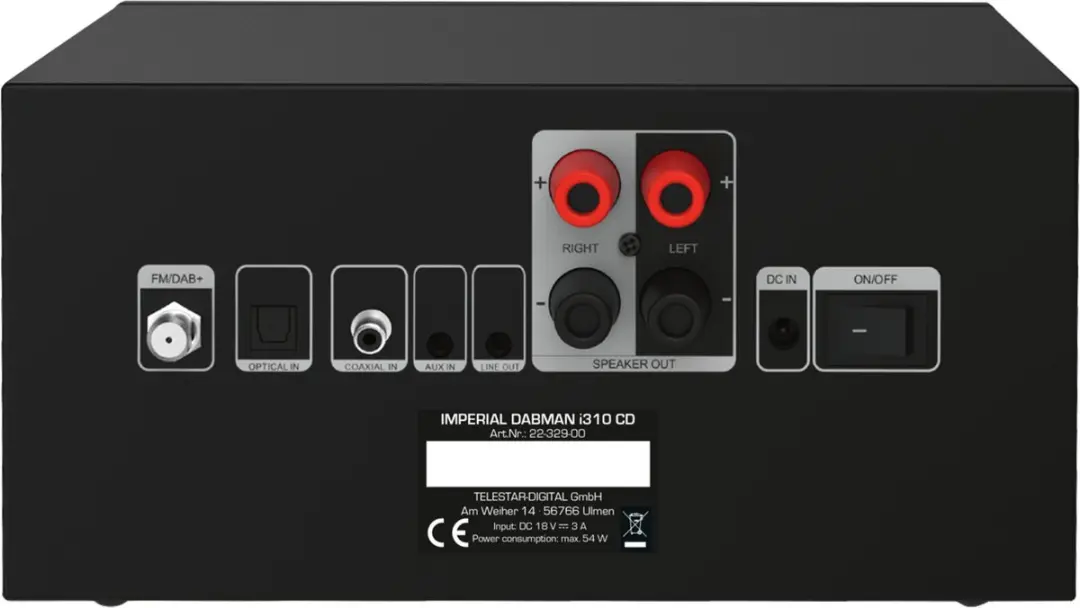Imperial DABMAN i310 CD Hybride Hifi Systeem - 40W - Zwart - afbeelding 3 van 6