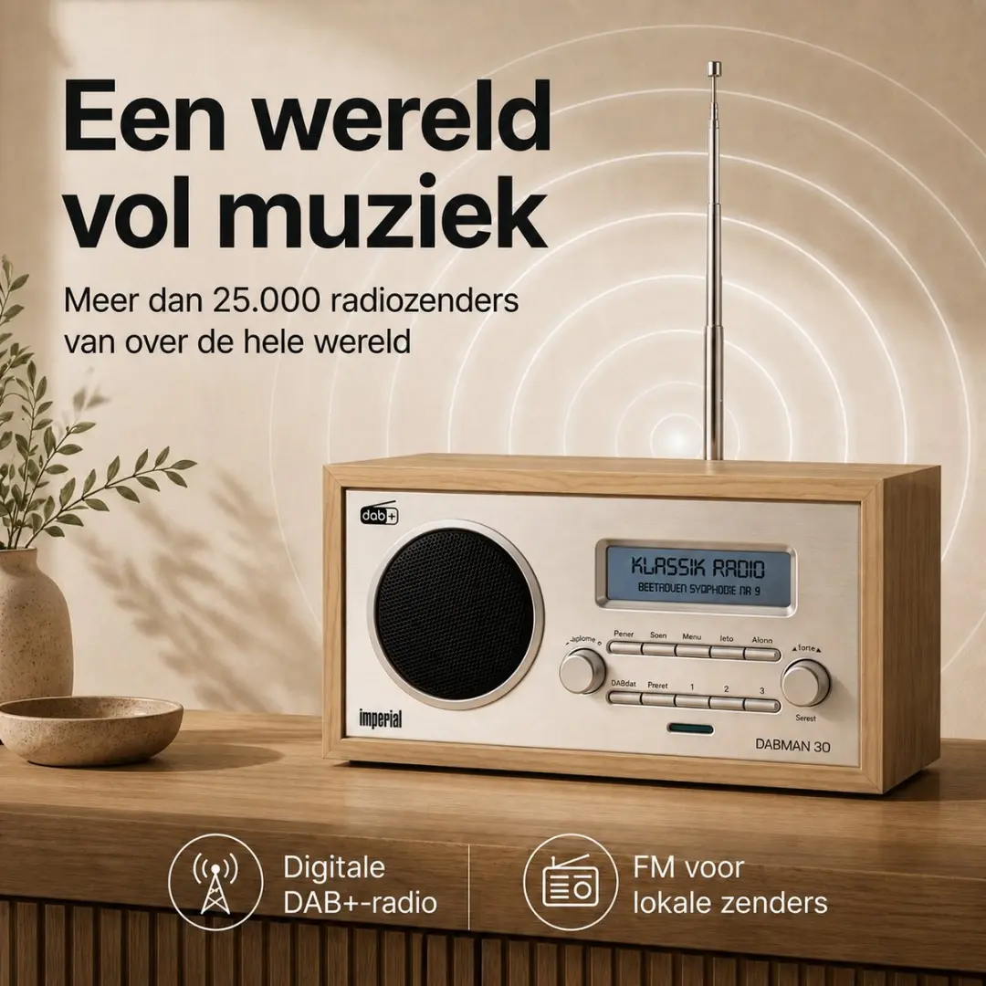 Imperial DABMAN 30 DAB+/FM Radio - 10 Voorkeurszenders - Hout - afbeelding 2 van 6