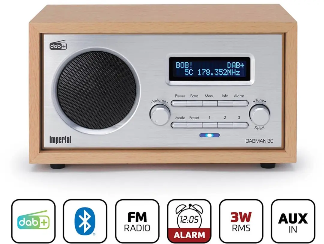 Imperial DABMAN 30 DAB+/FM Radio - 10 Voorkeurszenders - Hout - afbeelding 5 van 6