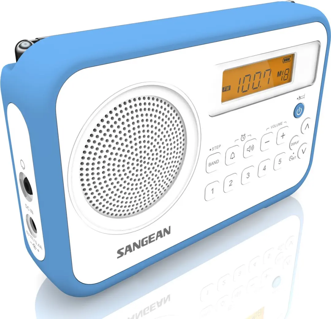 Sangean Traveller 180 PR-D18 Draagbare Radio - Wit/Blauw - afbeelding 6 van 6