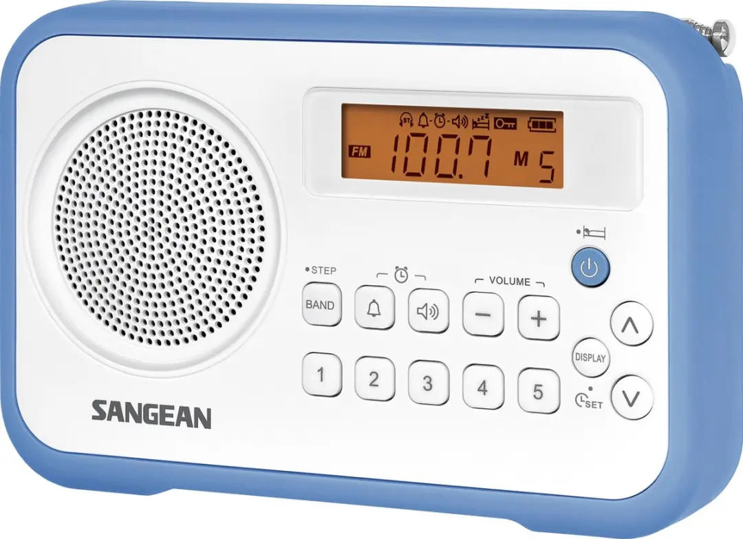 Sangean Traveller 180 PR-D18 Draagbare Radio - Wit/Blauw - afbeelding 2 van 6