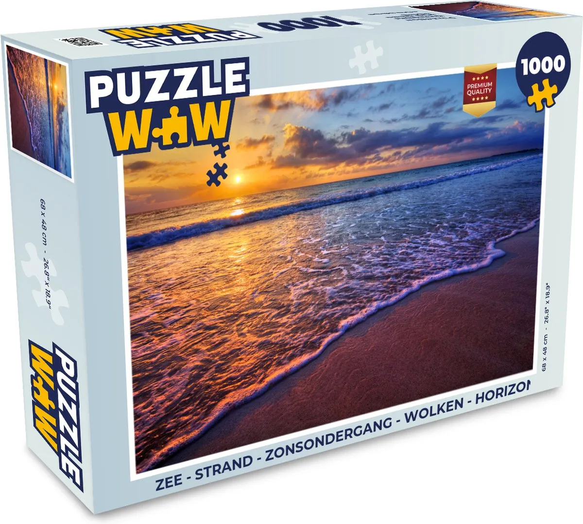 PuzzleWow Legpuzzel 1000 Stuks - Zee & Zonsondergang Multicolor