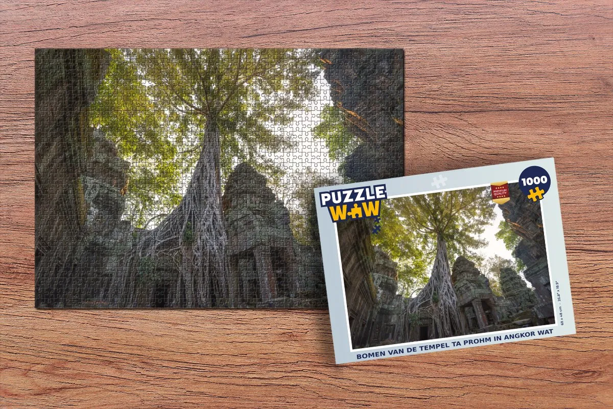 PuzzleWow Bomen van de tempel Ta Prohm Legpuzzel 1000 Stuks - Multicolor