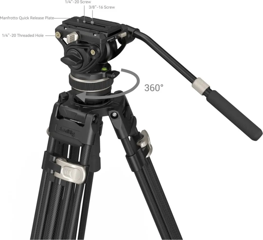 SmallRig 3989 FreeBlazer Carbon Fiber Videostatiefkit - Zwart