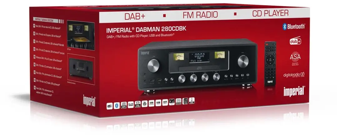 Imperial Dabman 280CDBK DAB+/FM Radio - CD/USB/Bluetooth - Zwart - afbeelding 5 van 6