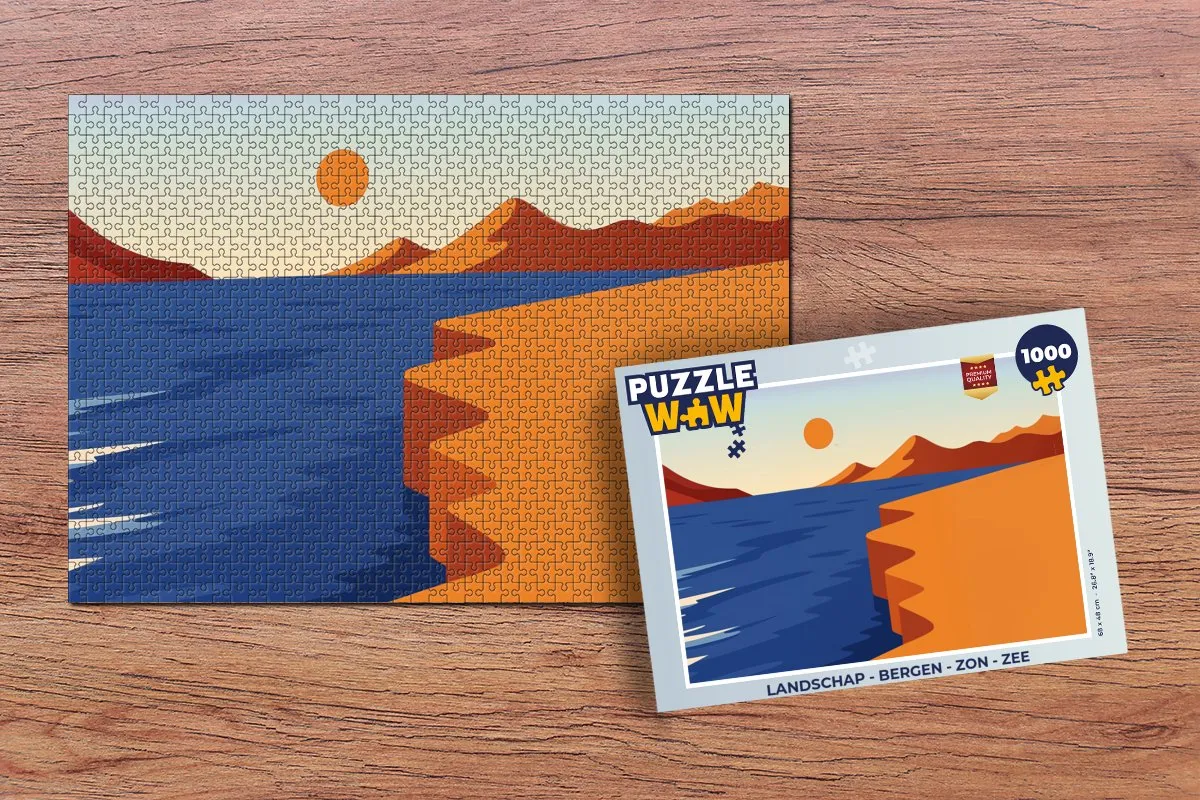PuzzleWow Bergen Zee Zon Legpuzzel 1000 Stuks
