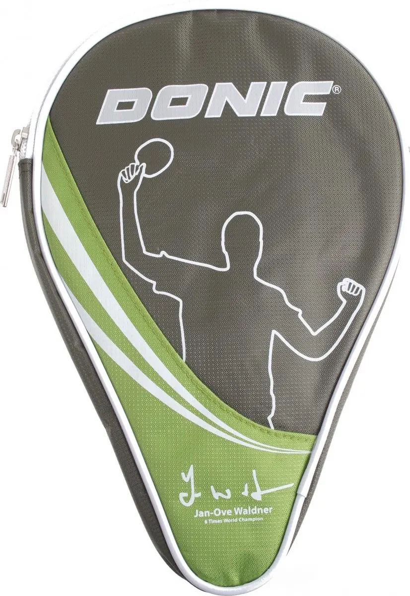 Schildkröt tafeltennis bat hoes Waldner met ballenvak en padding.