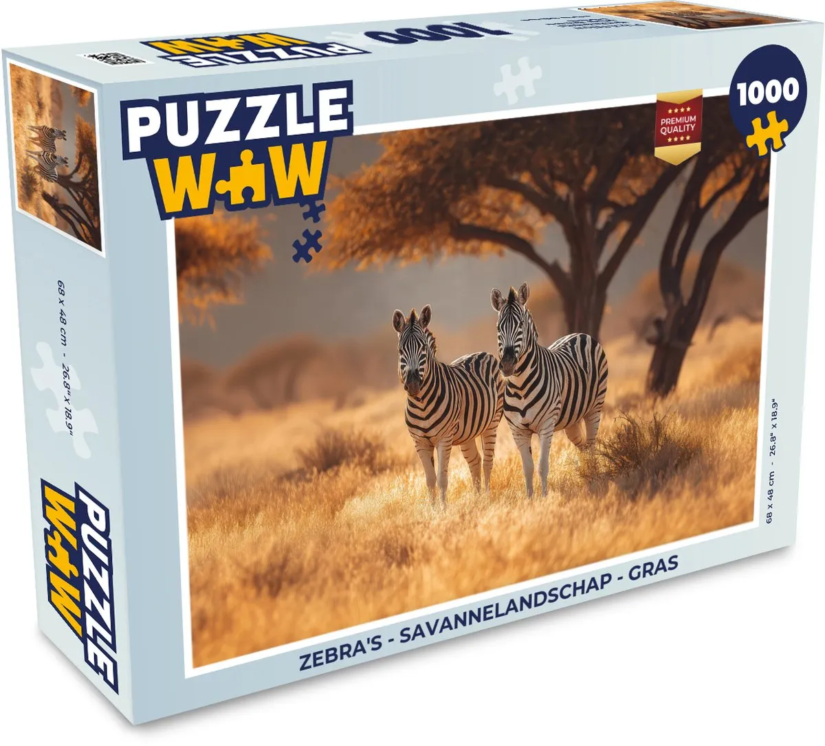 PuzzleWow Zebra's Savannelandschap Gras Puzzel