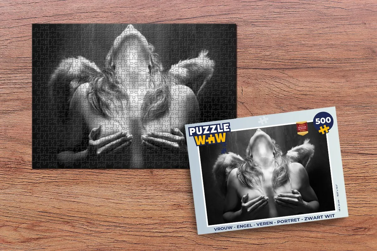 PuzzleWow Engel Portret Legpuzzel 500 Stuks - Multicolor