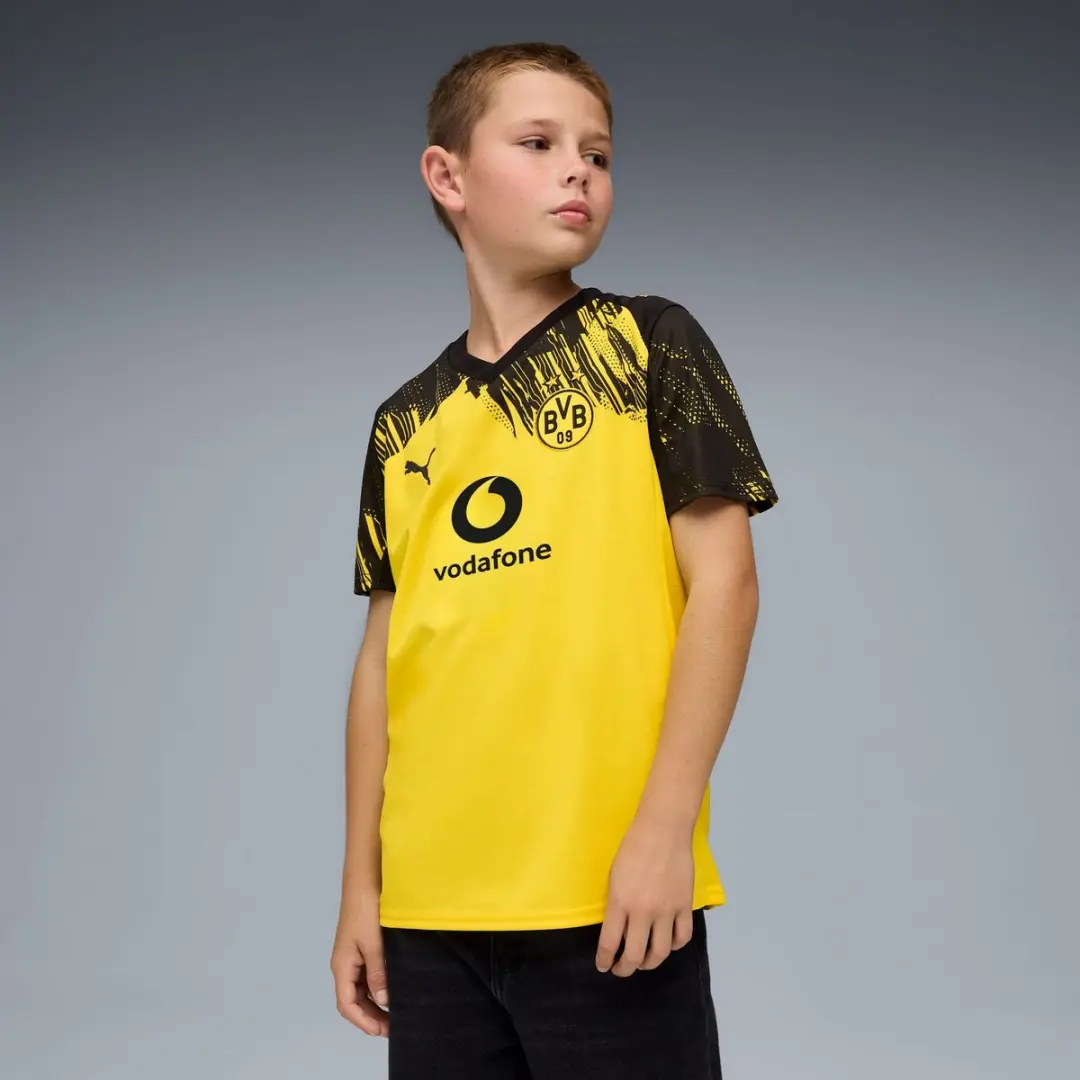 PUMA BVB Thuis Shirt Replica Jr 128 - Geel/Zwart - afbeelding 4 van 6