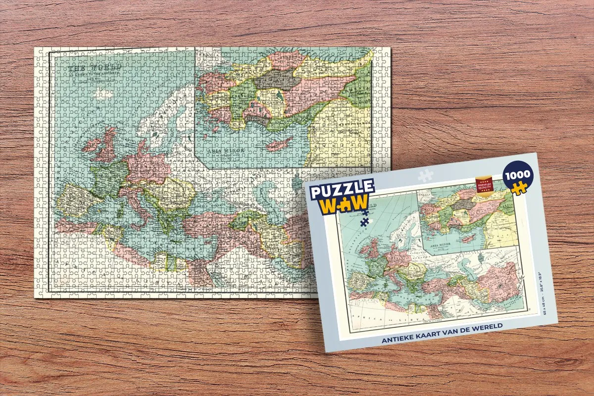 PuzzleWow Romeinen Landkaart Puzzel 1000 Stuks - Multicolor