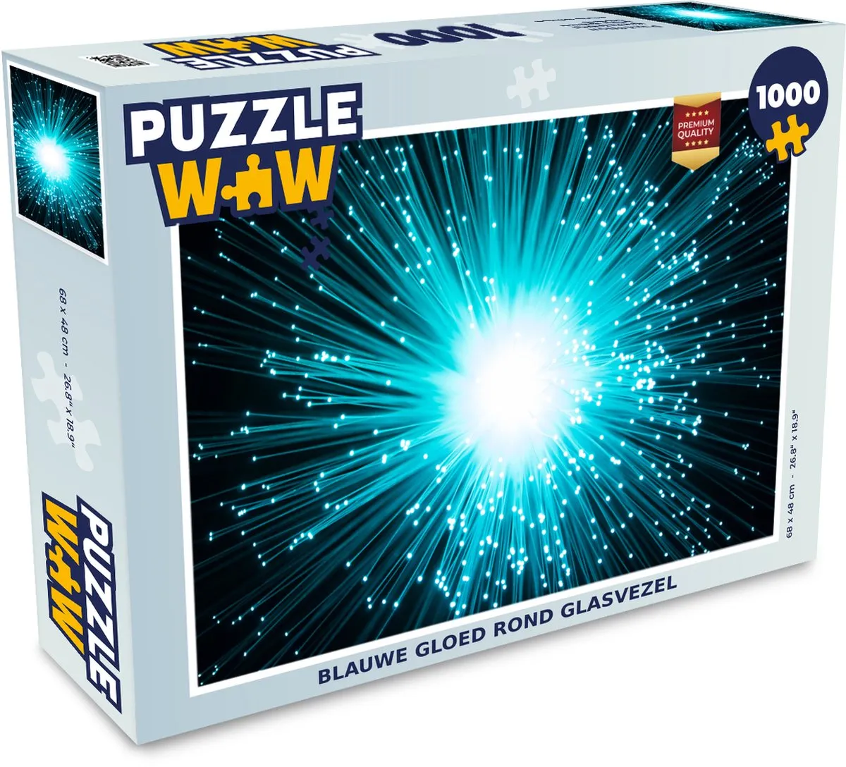 PuzzleWow Legpuzzel Blauwe gloed rond glasvezel 1000 Stuks