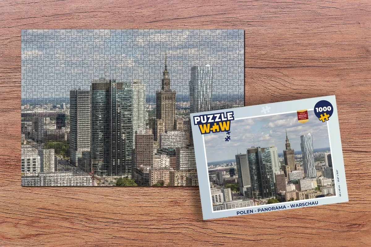 PuzzleWow Legpuzzel Warschau 1000 Stuks - Multicolor