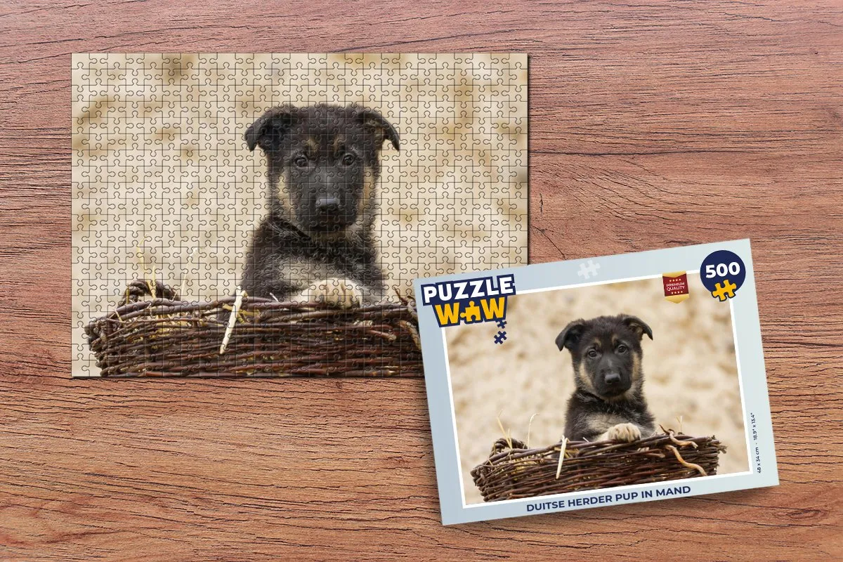 PuzzleWow Duitse Herder Pup Legpuzzel 500 Stuks - Multicolor