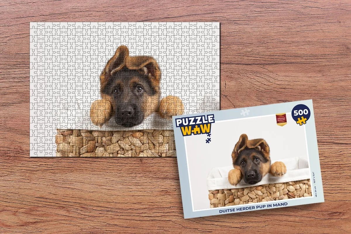 PuzzleWow Duitse Herder Pup Legpuzzel 500 Stuks - Multicolor