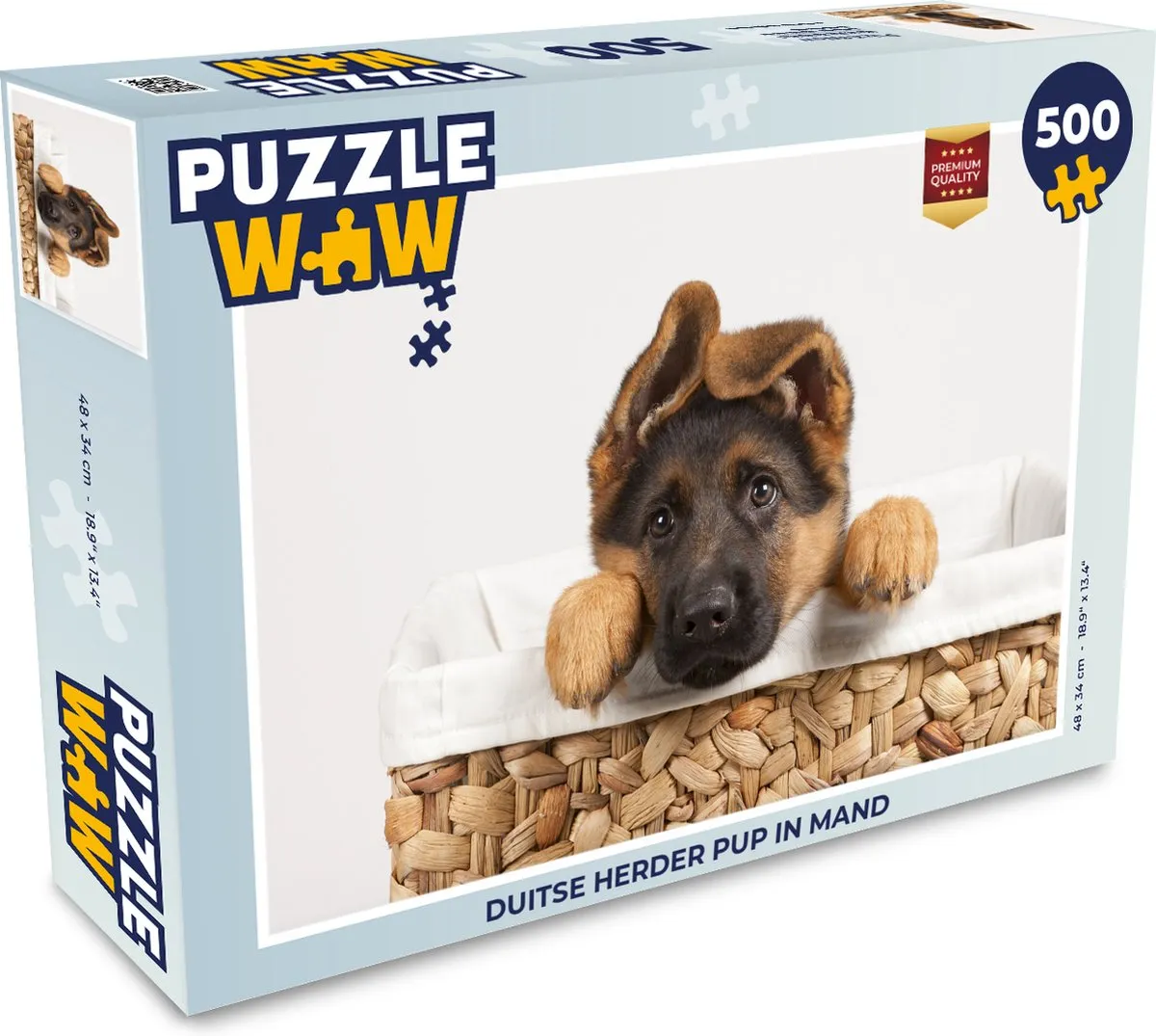 PuzzleWow Duitse Herder Pup Legpuzzel 500 Stuks - Multicolor
