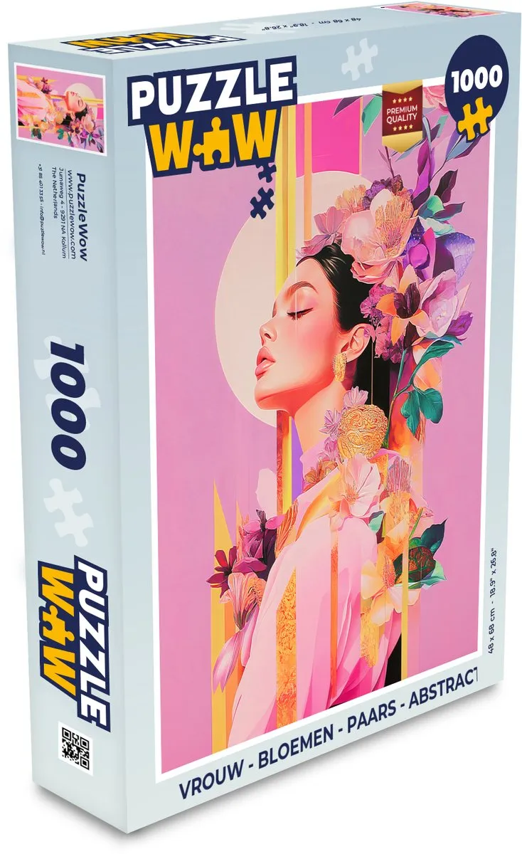 PuzzleWow Vrouw Bloemen Abstract Legpuzzel 1000 Stuks