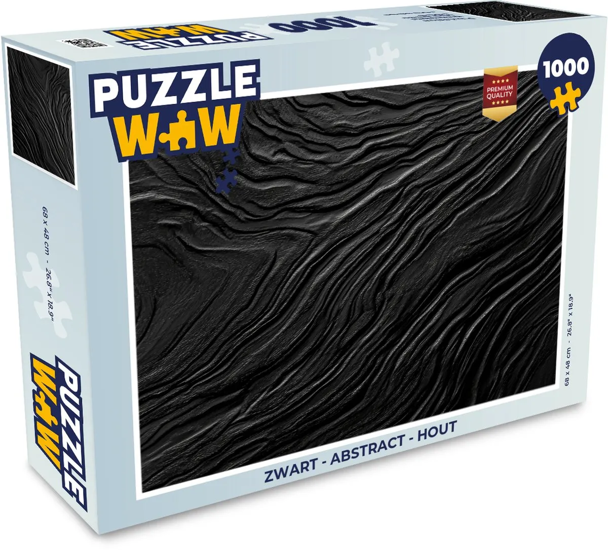 PuzzleWow Abstract Legpuzzel 1000 Stuks - Hout/Zwart