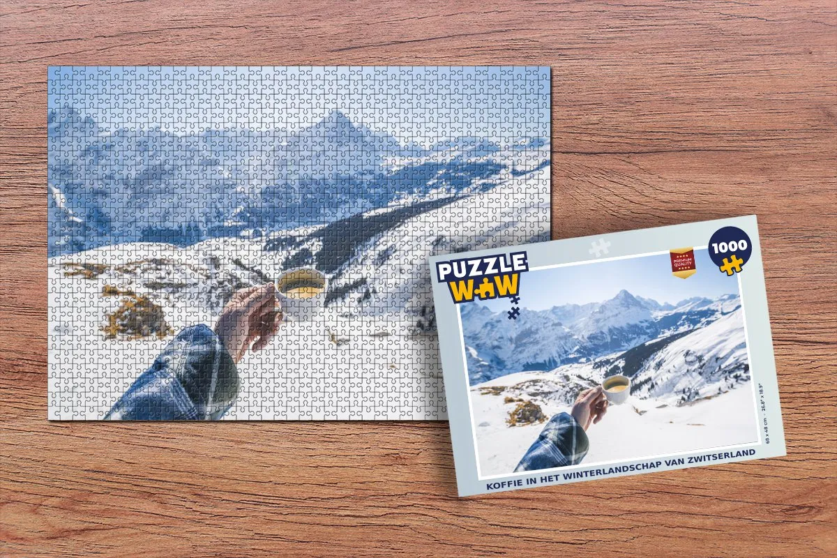 PuzzleWow Legpuzzel Zwitserland Winterlandschap 1000 Stuks - Multicolor
