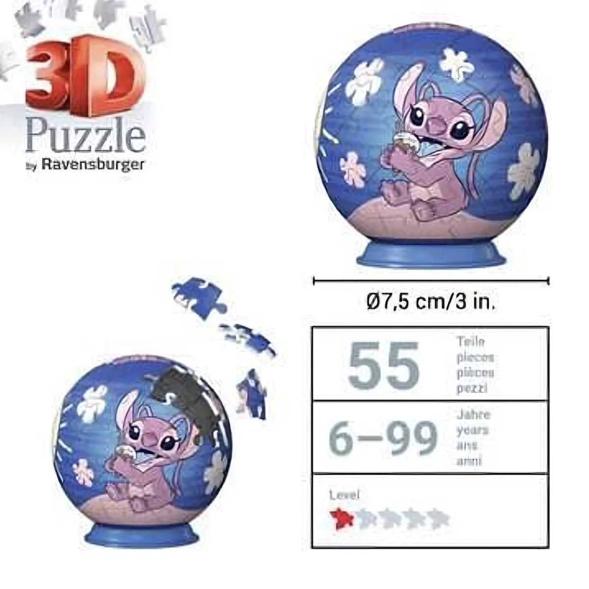 Ravensburger Disney Stitch Puzzle-Ball 54 Stuks - Multicolor