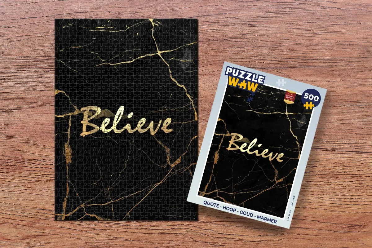 PuzzleWow Quote Hoop Legpuzzel 500 Stuks - Goud/Marmer - MPN 7434729831837