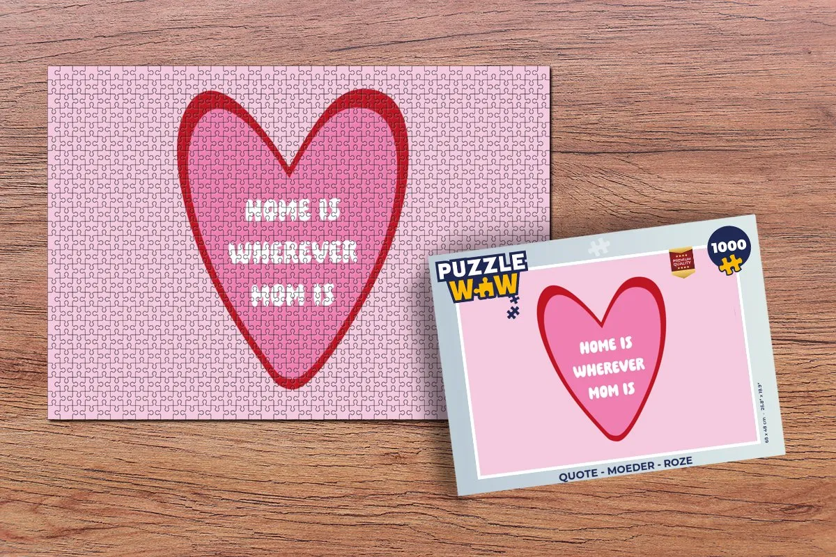 PuzzleWow Quote Moeder Legpuzzel 1000 Stuks - Roze