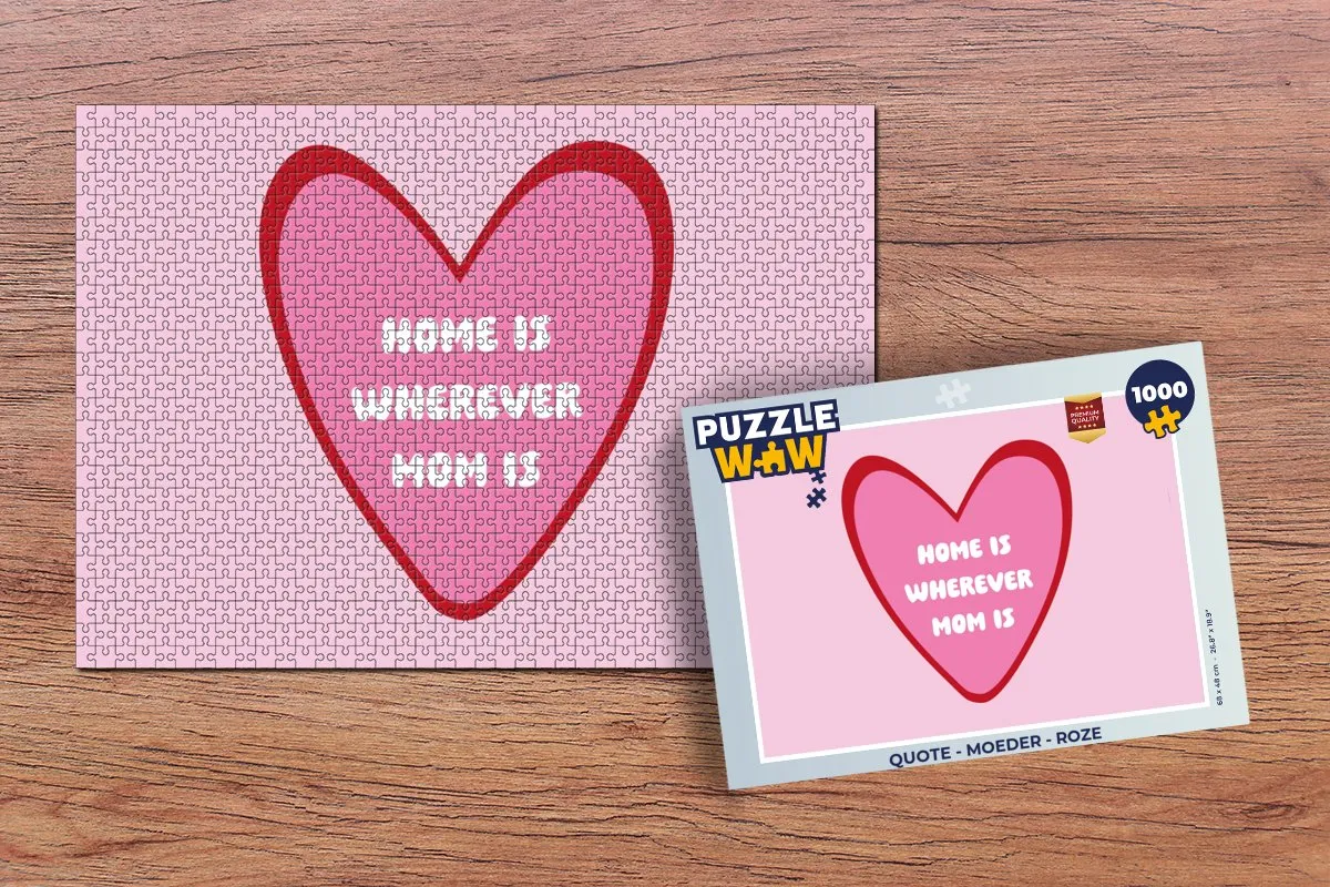 PuzzleWow Quote Moeder Legpuzzel 1000 Stuks - Roze