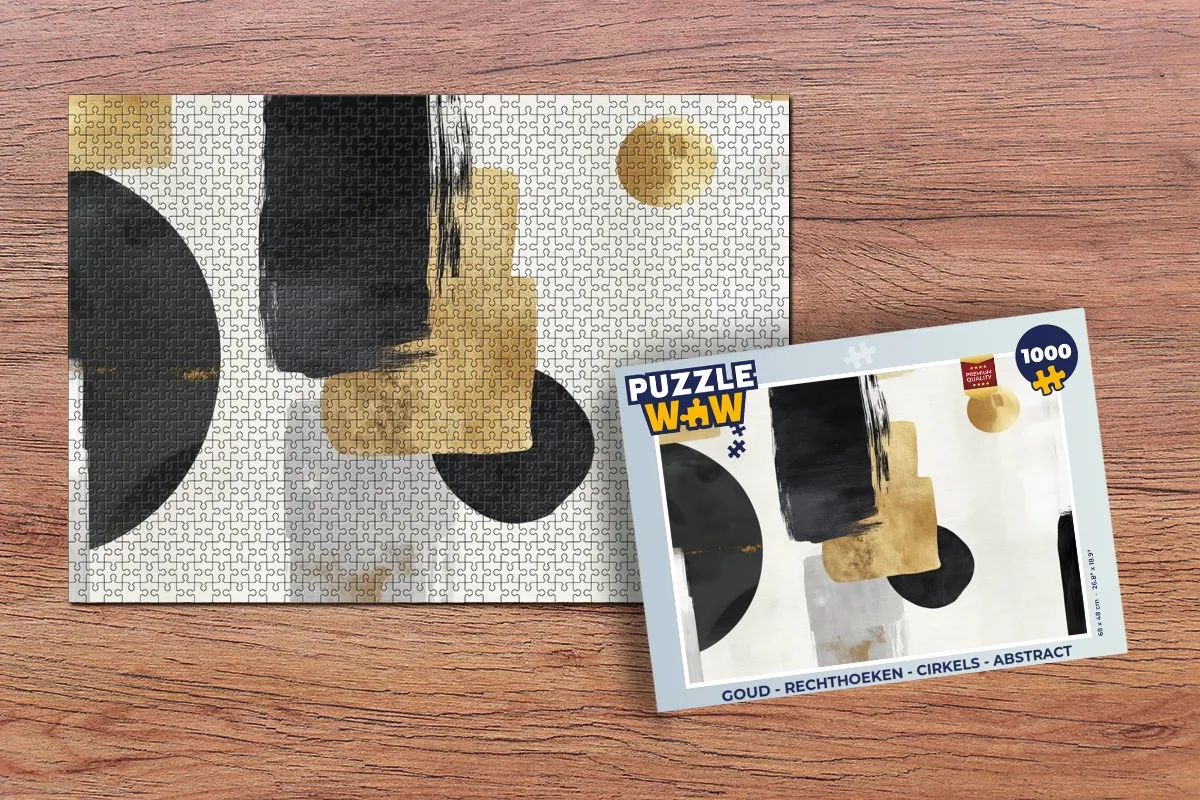 PuzzleWow Abstract Puzzel 1000 Stuks - Goud
